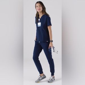 FIGS Zamora Jogger Scrub Pants WOMENS SIZE SMALL Navy Blue